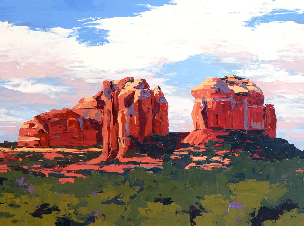 Parting Clouds, ca 2024 (olja på pannå) av Hadley Rampton