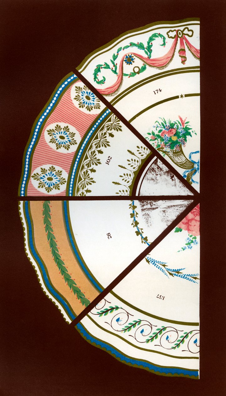 Derbymönster av middags- och dessertgudstjänster, 1876. av Hall and England