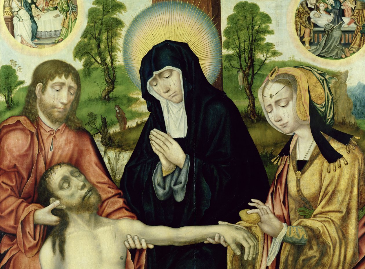 The Lamentation of the Dead Christ, ca 1520 (se 150818 och 150820) av Hamburg Master