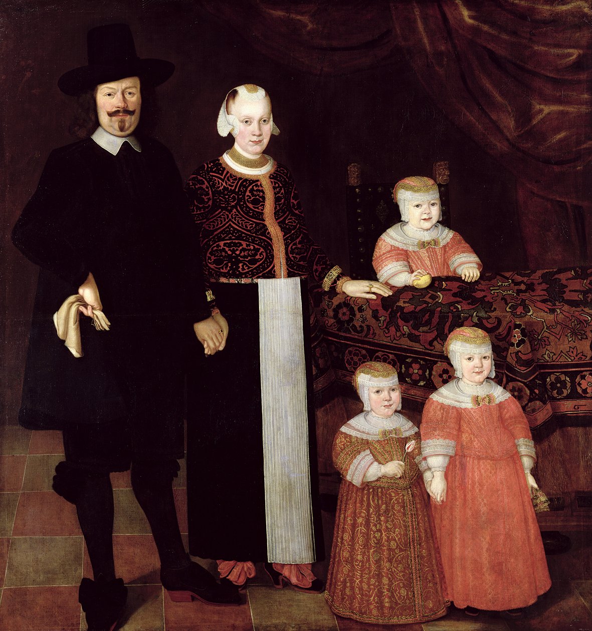 Porträtt av en Hamburgs familj, ca 1640 av Hamburg Master