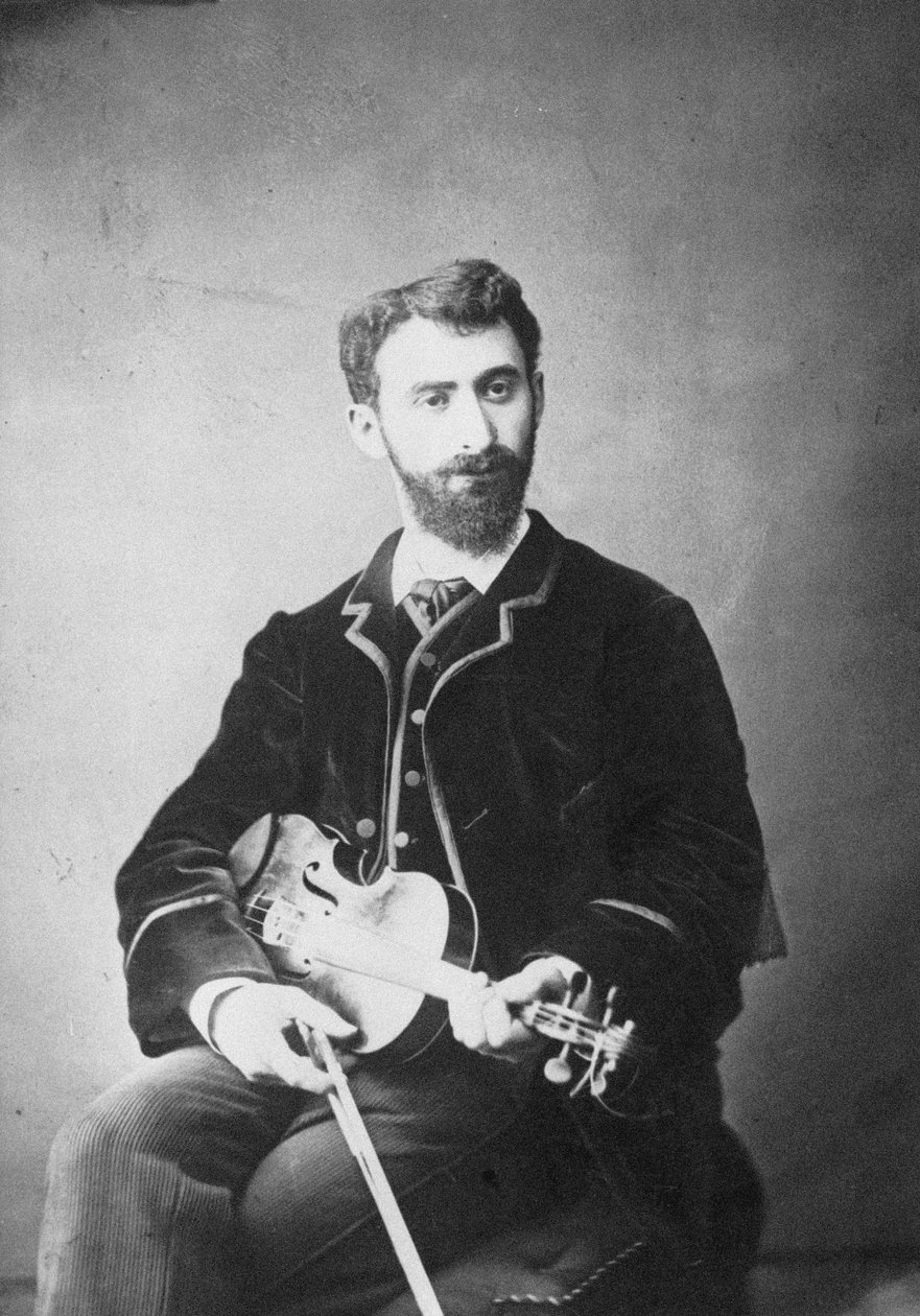 Porträtt av violinisten och kompositören Tivadar Nachéz 1859-1930. av Hamburg . Photo studio Ferdinand Braune