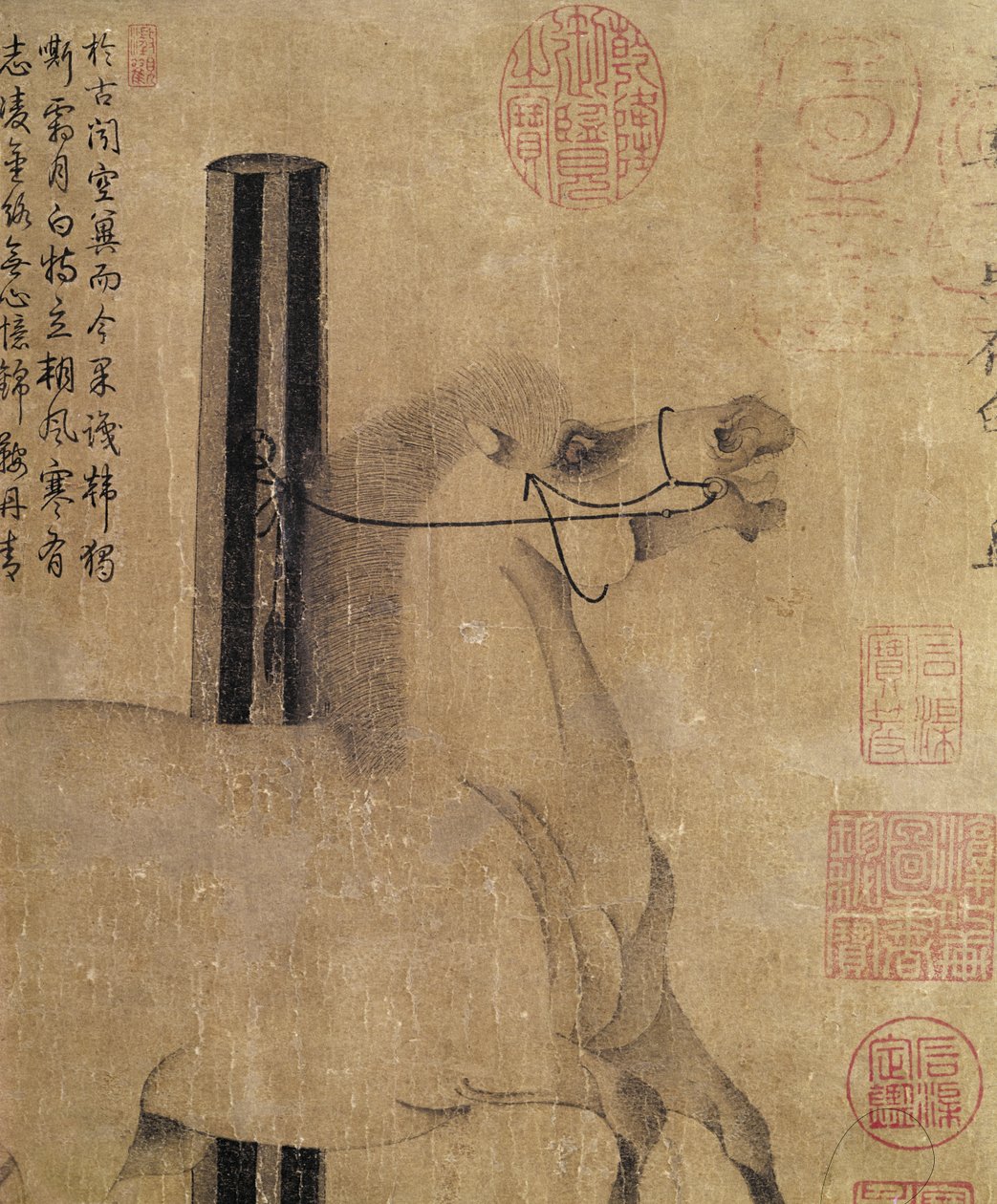 Night-Shining White, Tang-dynastin (618-907) c.750 (bläck på papper) av Han Gan