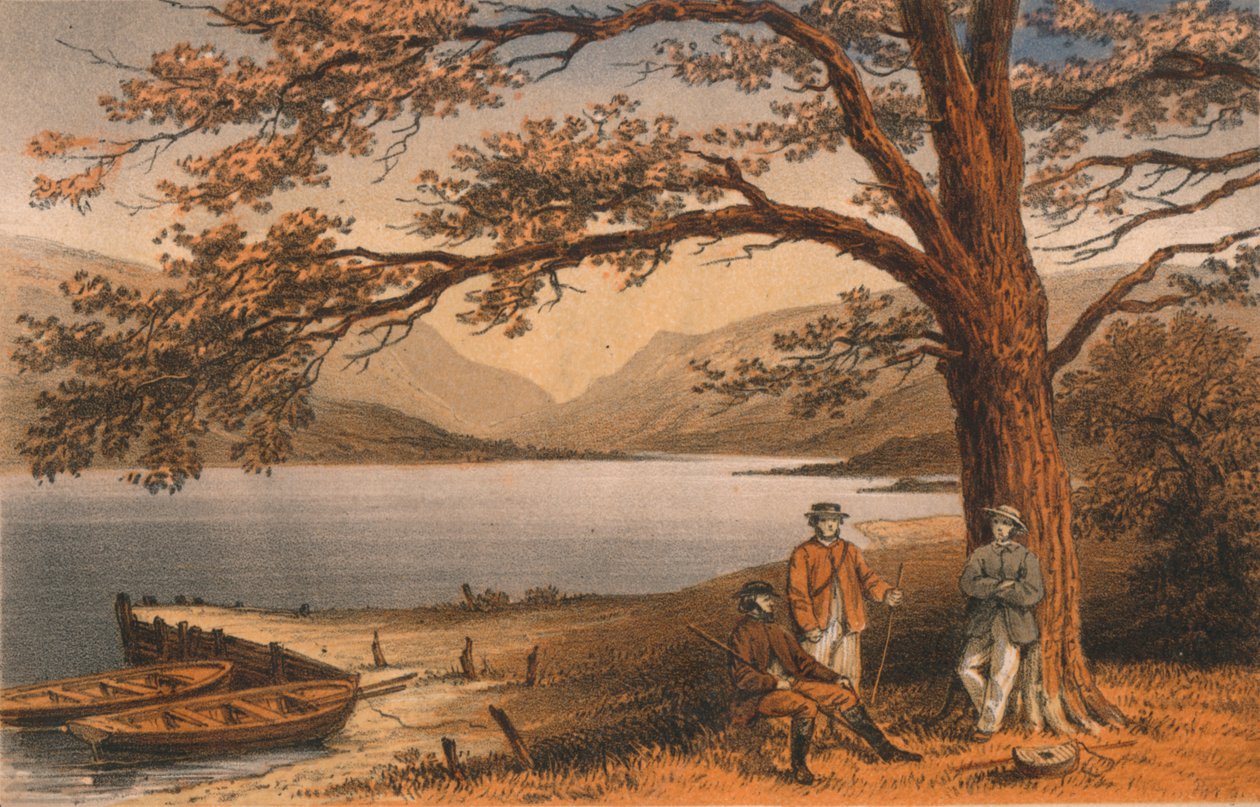 The Lake of the Pleasant Retreat. Llyn Mwyngyl, från Tal-y-Llyn, 1800-talet. av Hanhart