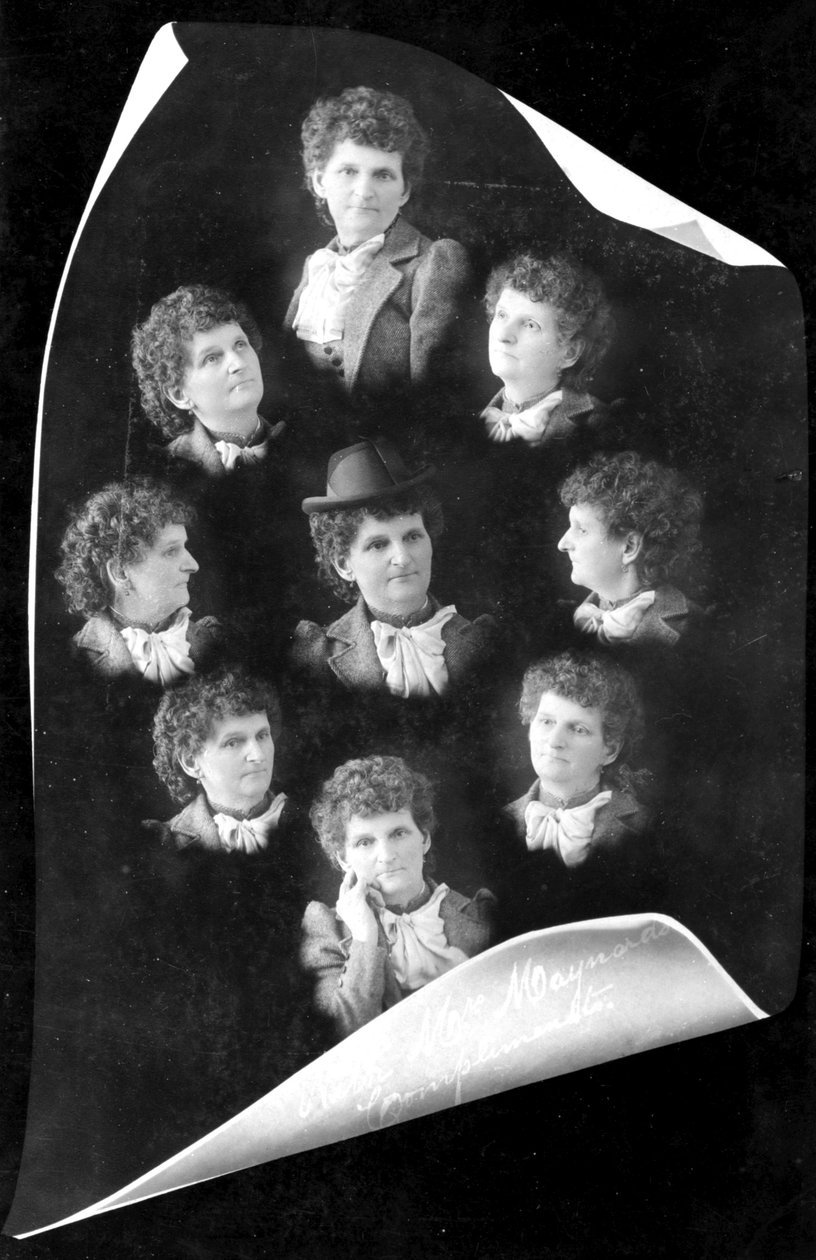 Självporträtt med flera exponeringar, ca 1895 (svartvitt foto) av Hannah Maynard