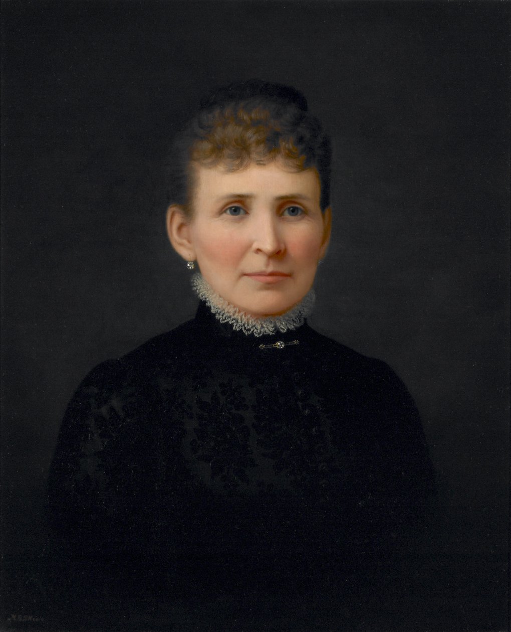 Porträtt av en kvinna, ca 1886 (olja på duk) av Hannah Brown Skeele