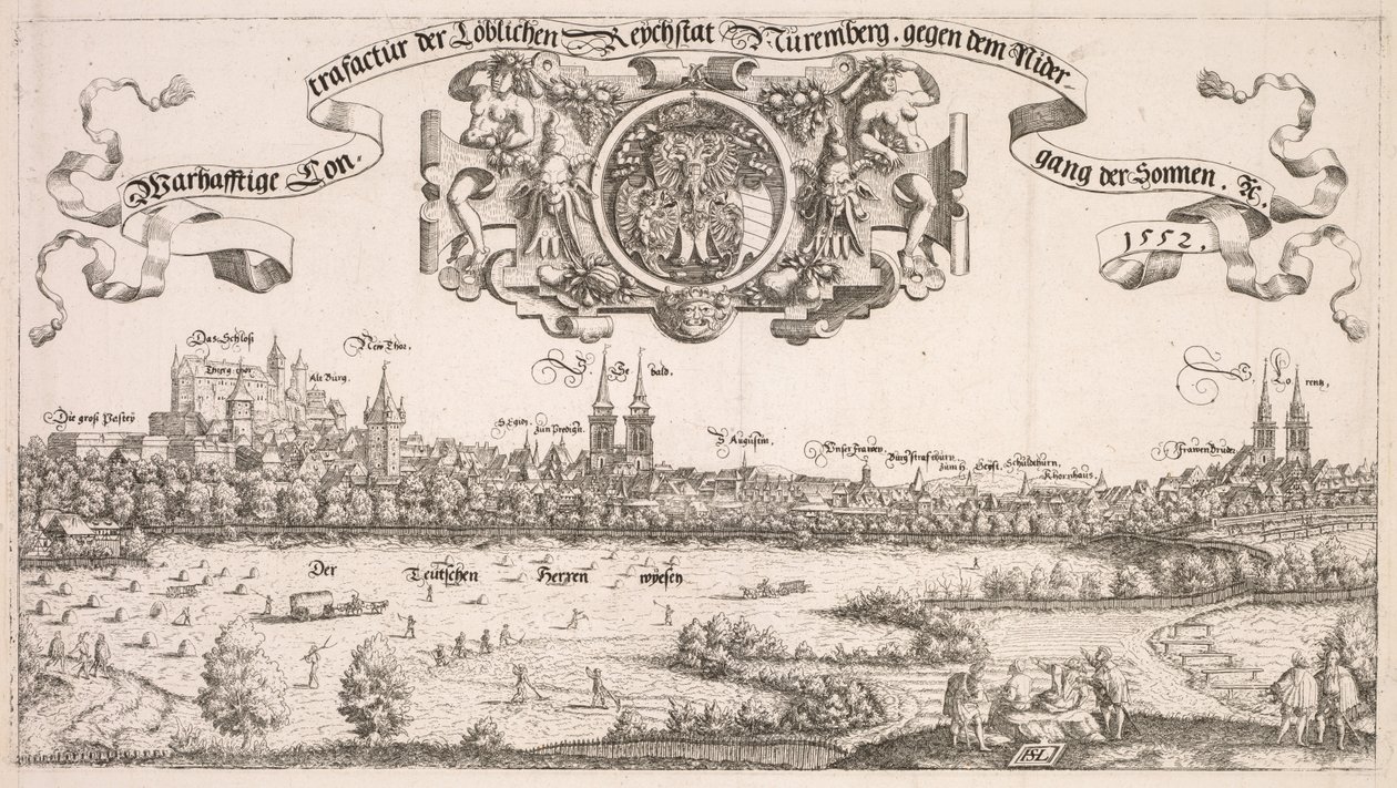 Panoramautsikt över Nürnberg: Center Portion av Hanns Lautensack