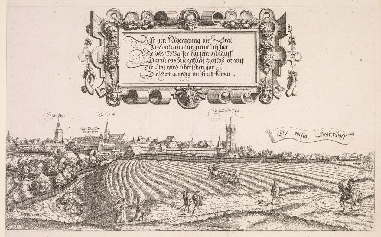 Panoramautsikt över Nürnberg: Höger del av Hanns Lautensack