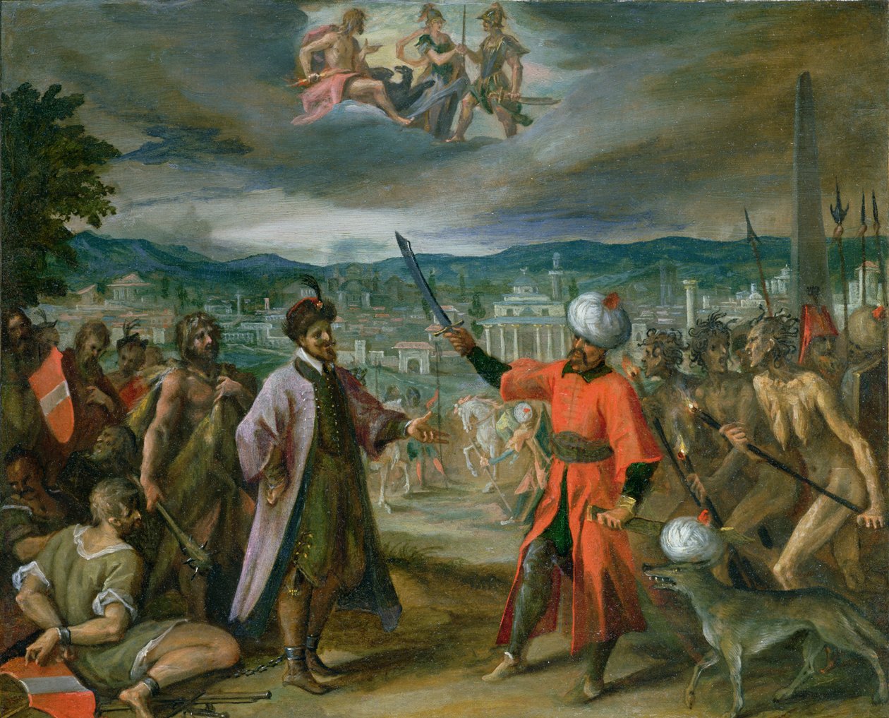 Allegori om de turkiska krigen: krigsförklaringen i Konstantinopel, 1603-4 av Hans von Aachen