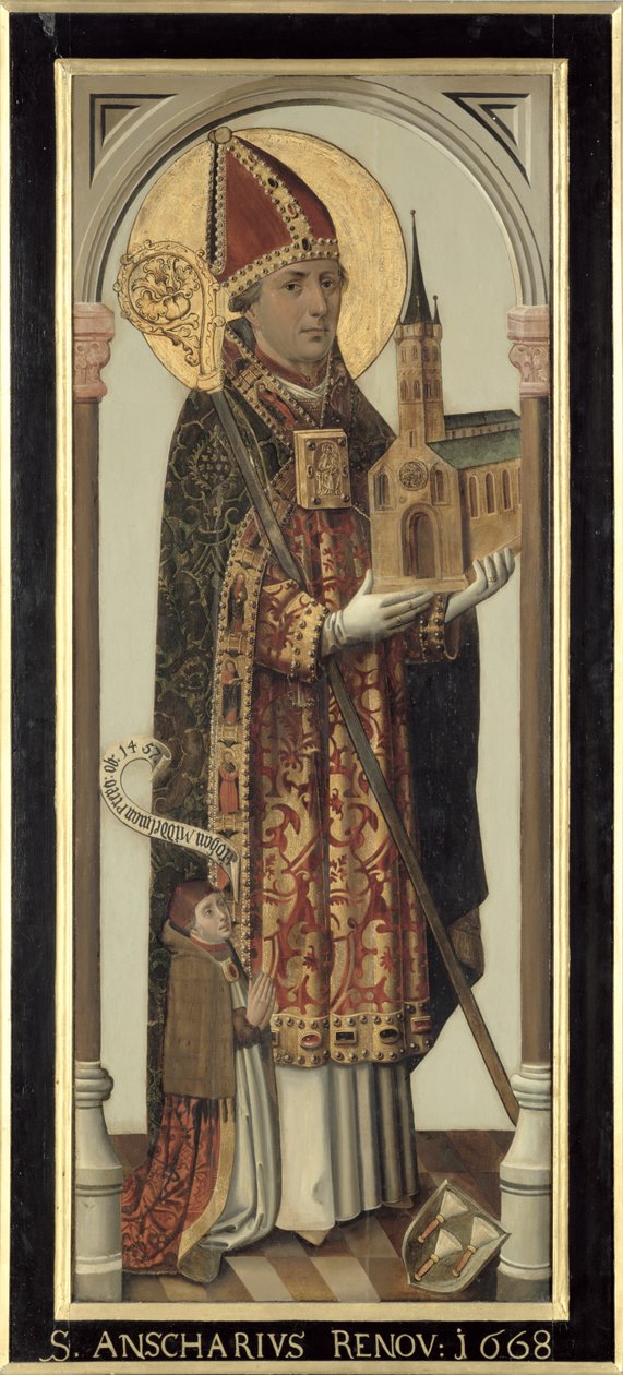 Votivpanel föreställande St. Ansgar, 1457 av Hans Bornemann