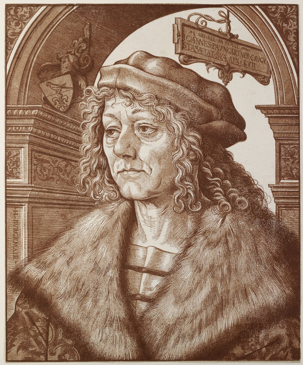 Porträtt av Johannes Paumgartner, 1512 (träsnitt med ljusa färger) av Hans Burgkmair