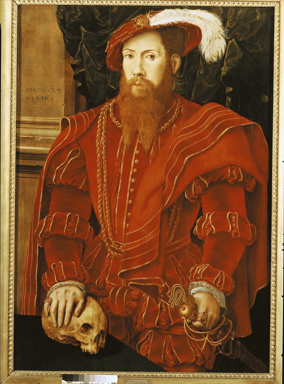 Porträtt av en gentleman från det engelska hovet, 1546 av Hans Eworth