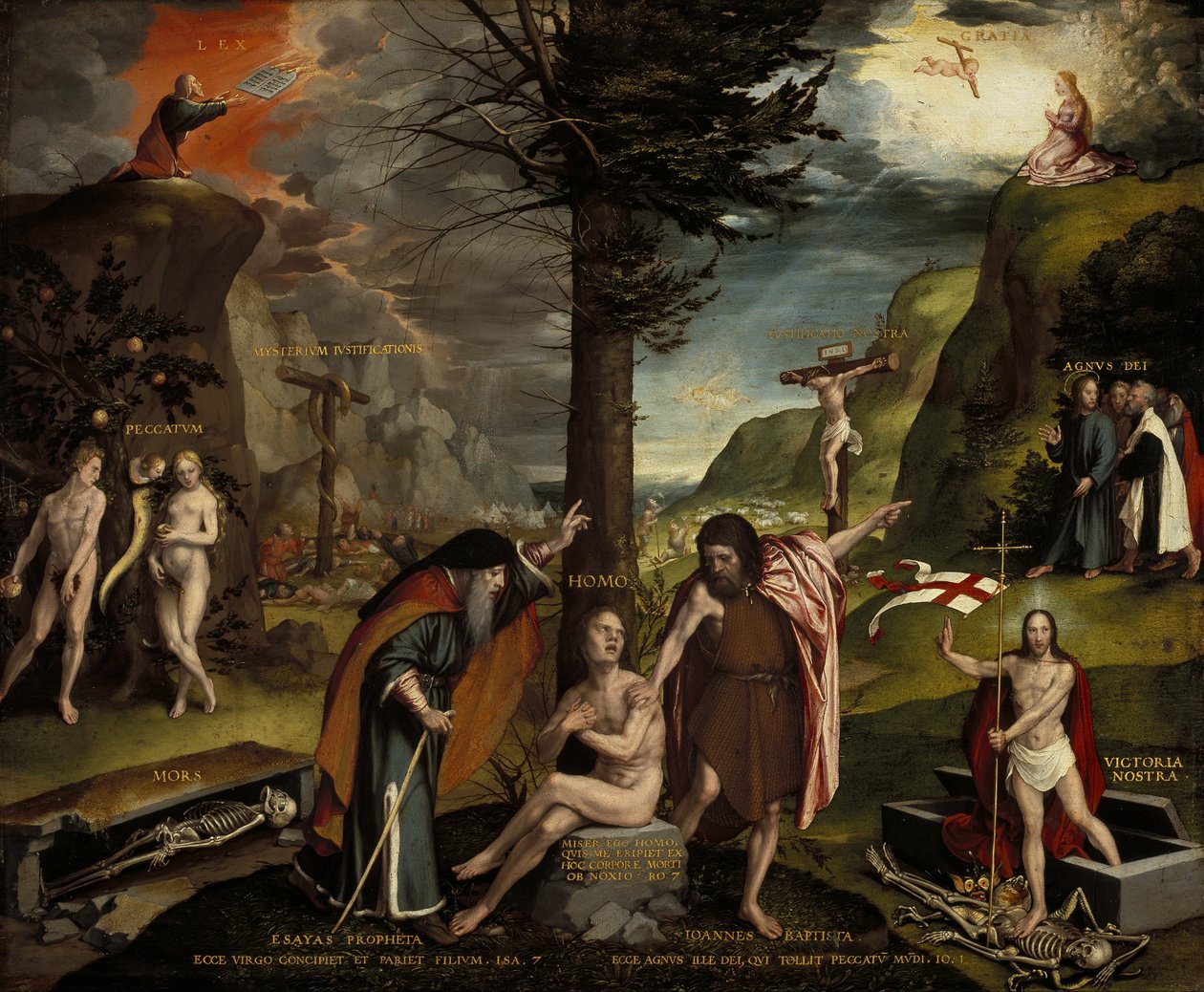 En allegori om det gamla och nya testamentet av Hans Holbein der Jüngere