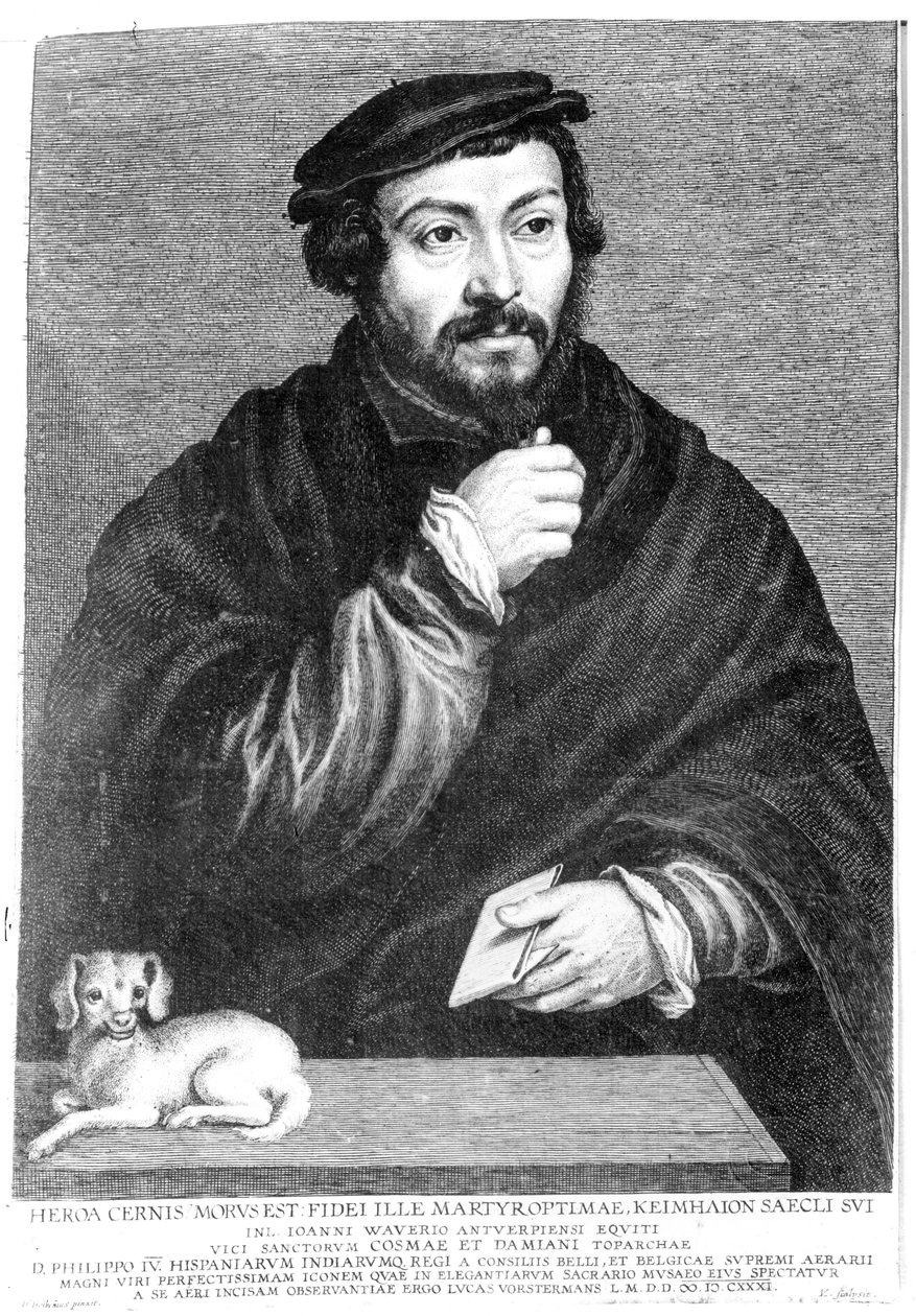 Porträtt av Sir Thomas More (1478-1535) graverat av Lucas Vorstermans, 1631 av Hans Holbein der Jüngere