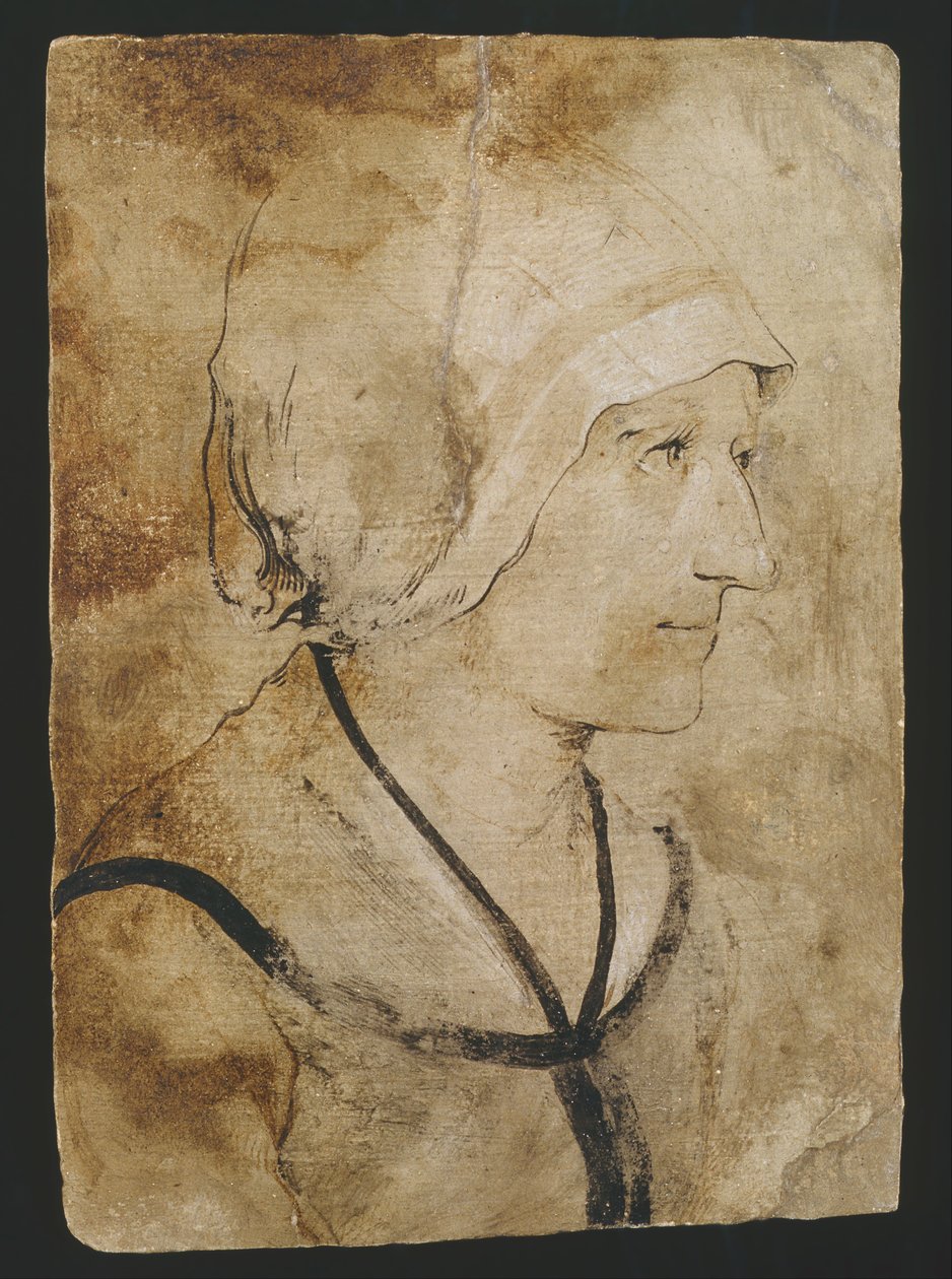 Porträtt av en fru till en okänd stenhuggare av Hans Holbein der ältere
