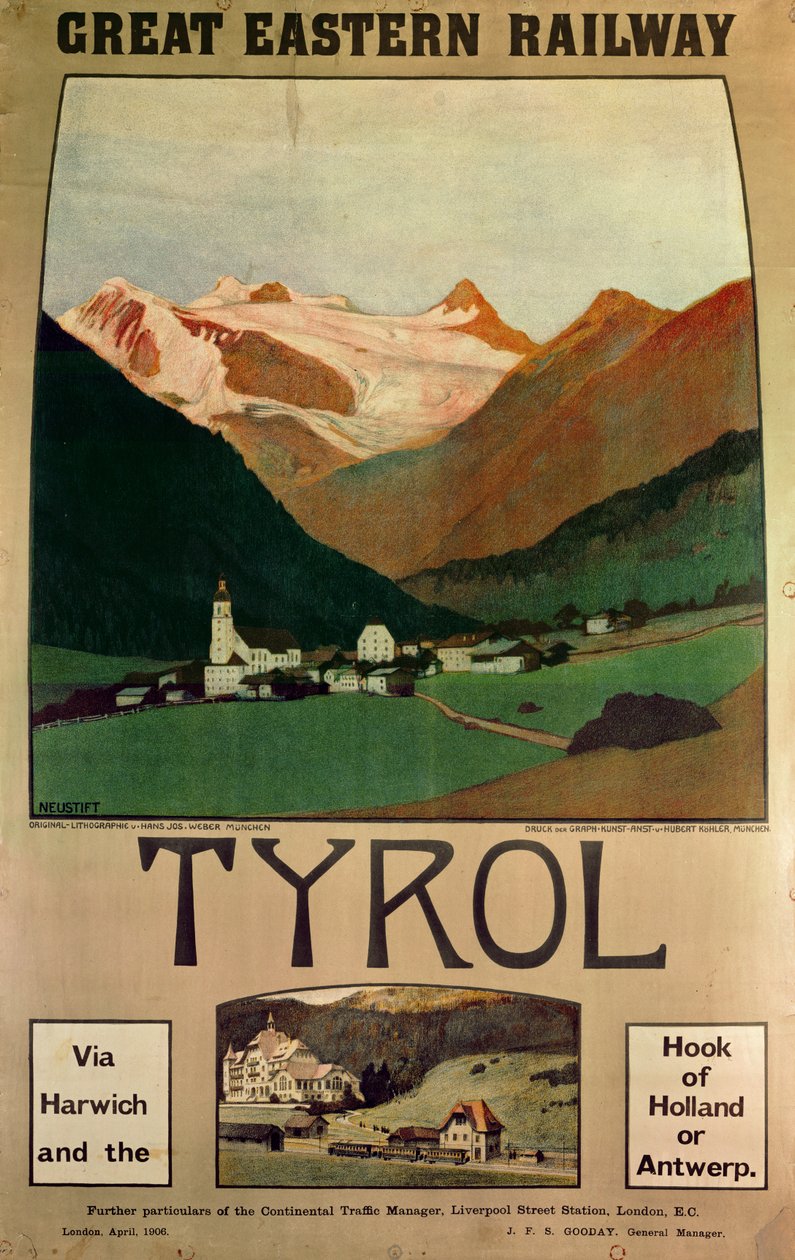 Affisch som annonserar Great Eastern Railway, 1906 av Hans J. Weber