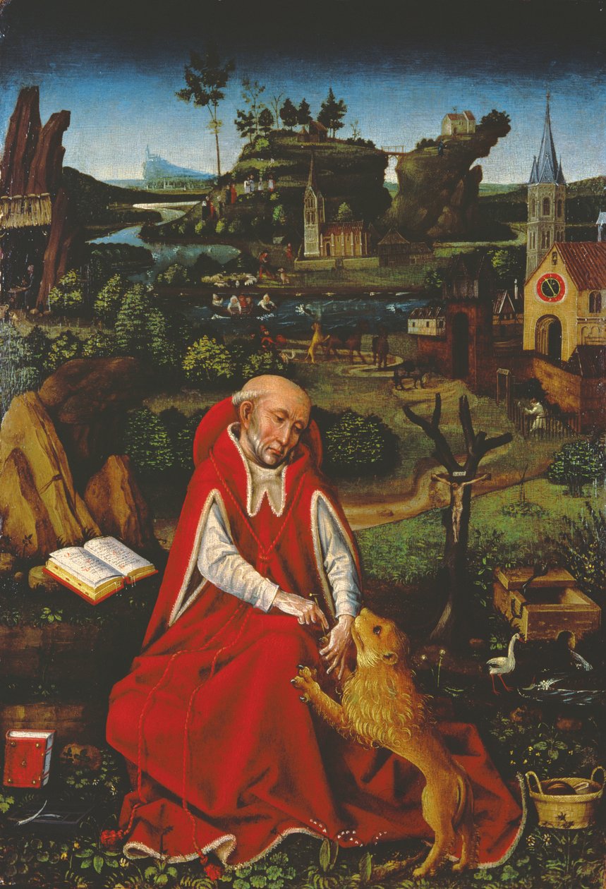 Sankt Jerome och lejonet av Hans Leonard Schaufelein