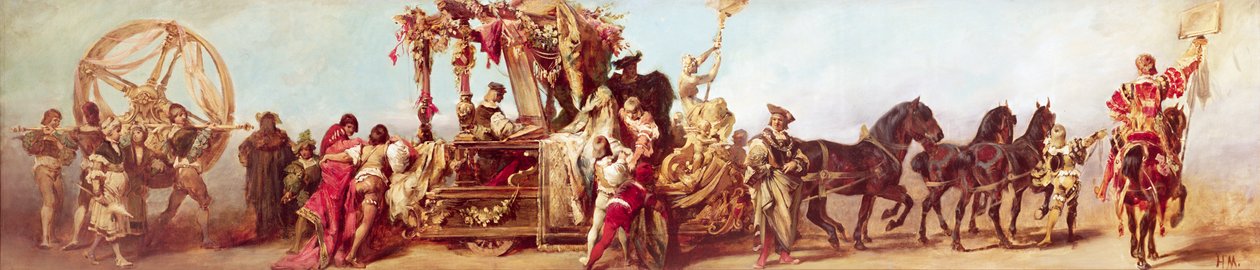 Design för jubileumsprocessionen av kejsar Franz Joseph I av Österrike: Textilindustrin, 1879 av Hans Makart
