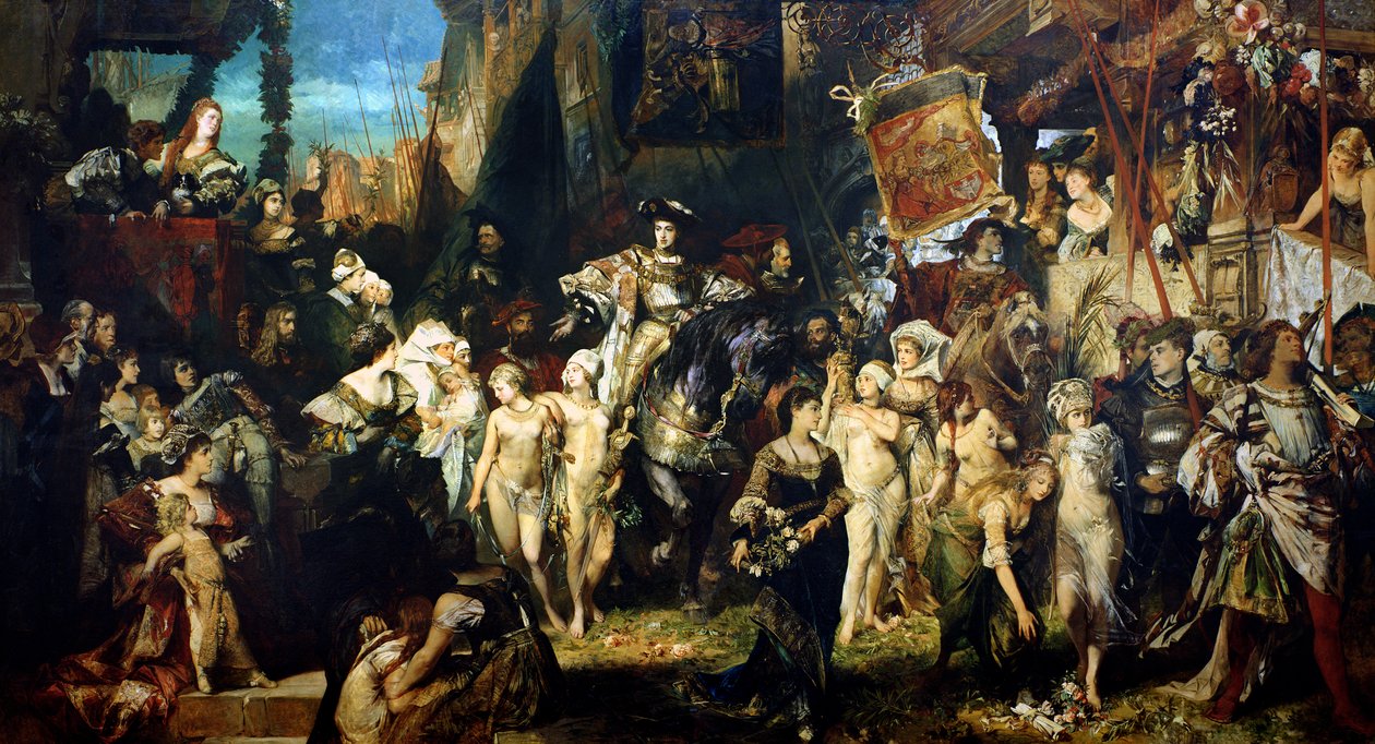 Kejsar Karl V:s (1500-58) intåg i Antwerpen 1520, 1878 (se även 141422, 141423 och 141424) av Hans Makart
