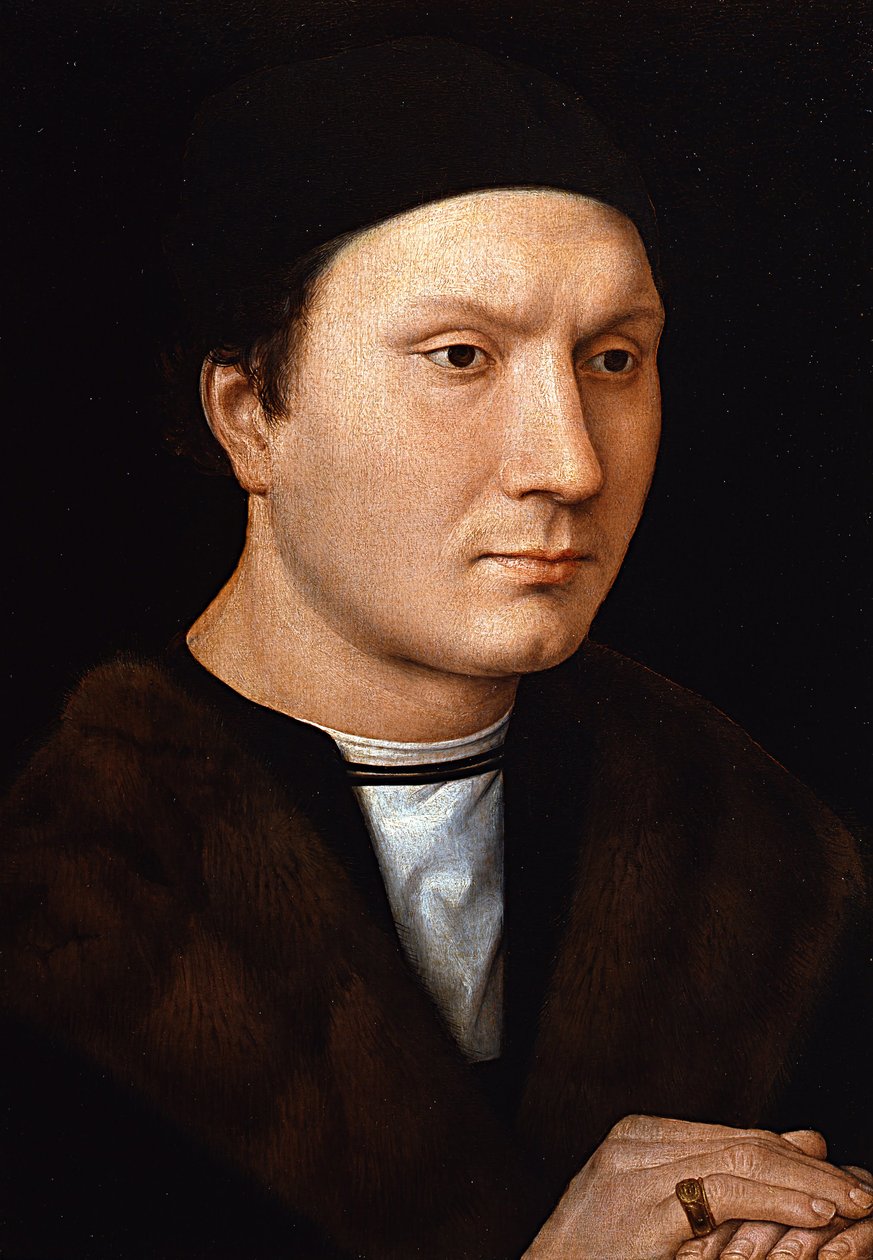Luomo con la lettera av Hans Memling