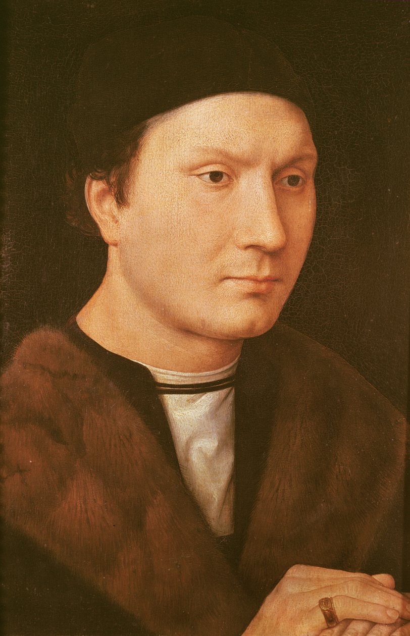 Porträtt av en okänd man, ca 1480-90 (olja på ek) av Hans Memling