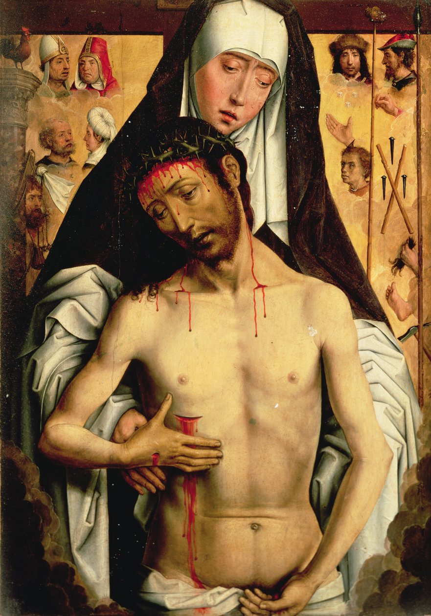 Mtu wa Huzuni katika Mikono ya Bikira swed av Hans Memling