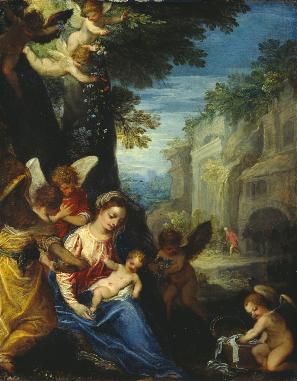 The Rest on The Flight into Egypt av Hans Rottenhammer
