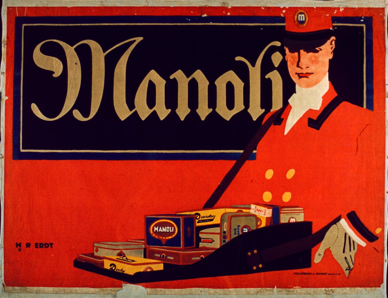 Advertisement for Manoli Cigarettes av Hans Rudi Erdt