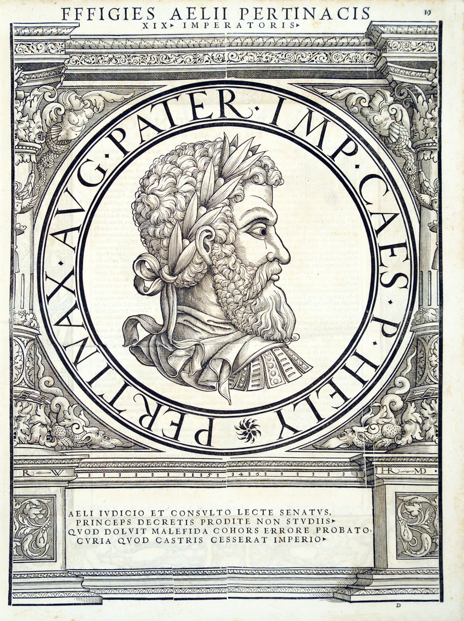 Aelius Pertinax, illustration från romerska kejsare i hela öst och väst av Hans Rudolf Manuel Deutsch