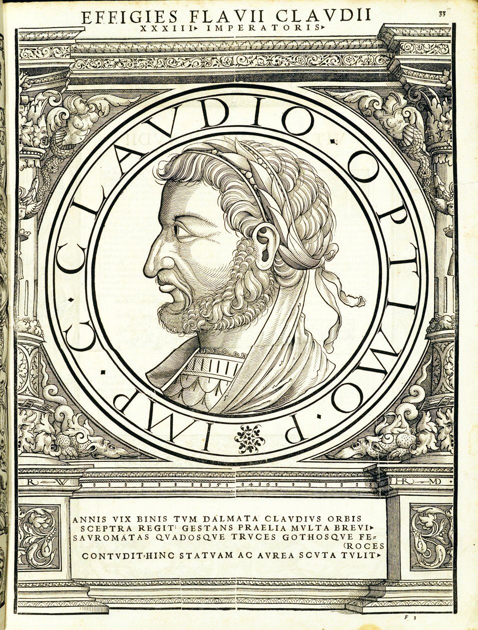 Claudius Gothicus, illustration från "De romerska kejsarna i hela öst och väst" av Hans Rudolf Manuel Deutsch