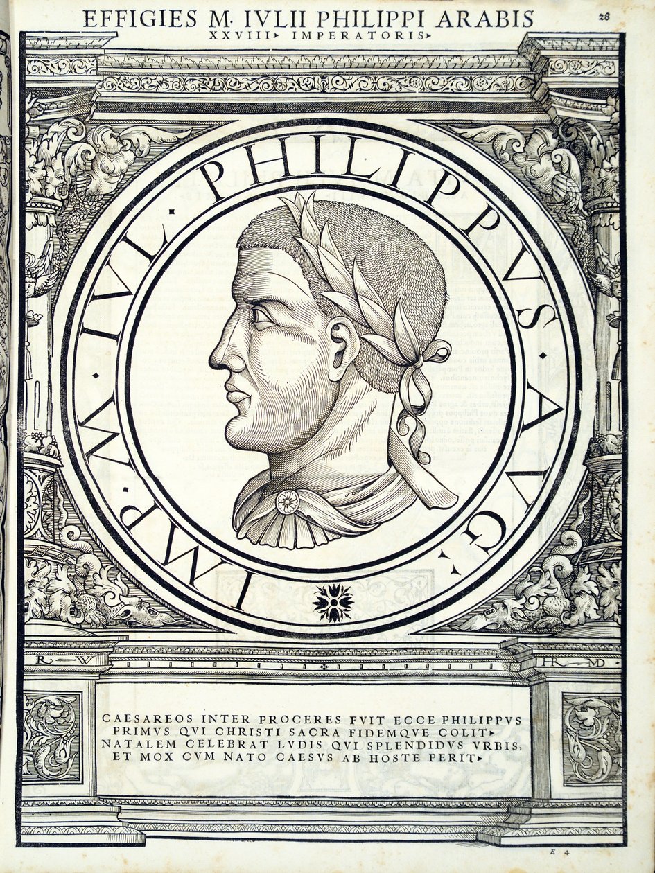 Julius Philippus, illustration från romerska kejsare i hela öst och väst av Hans Rudolf Manuel Deutsch