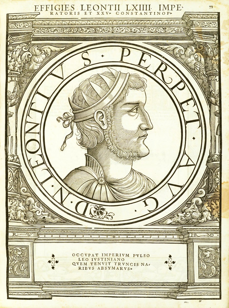Leonitus, illustration från "De romerska kejsarna i hela öst och väst" av Hans Rudolf Manuel Deutsch