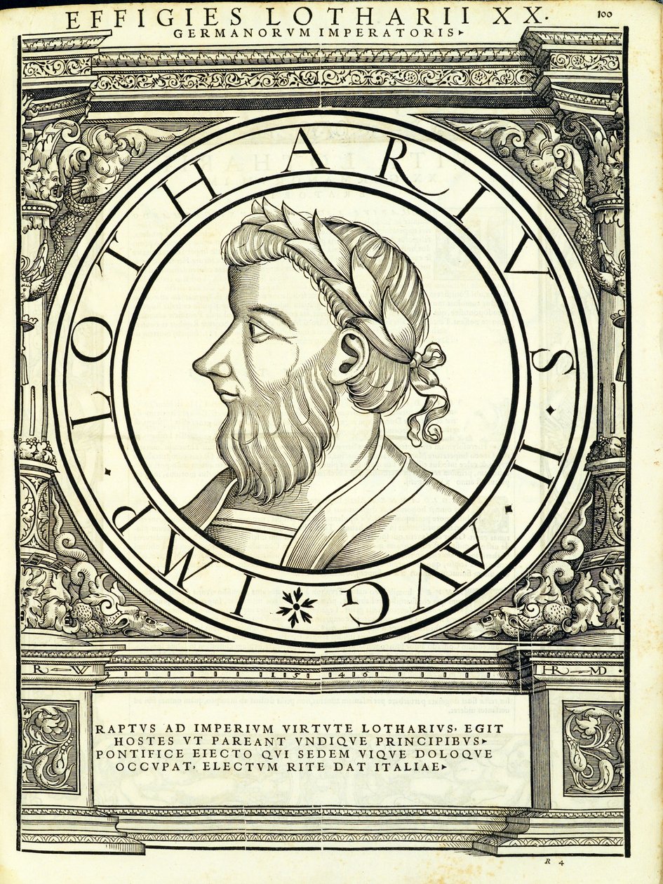 Lothar, illustration från "De romerska kejsarna i hela öst och väst" av Hans Rudolf Manuel Deutsch