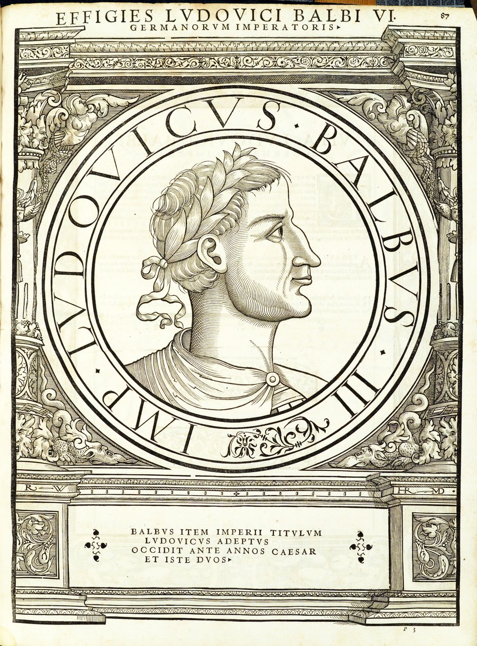 Luis Balbus, illustration från de romerska kejsarna i hela öst och väst med de sannaste bilderna av de antika mynten, träsnitt av Rudolph Wyssenbach, tryckt av Andreas Gesner, Zuri av Hans Rudolf Manuel Deutsch