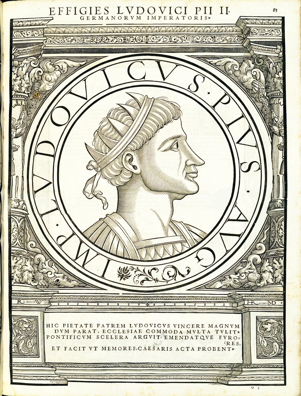 Luis Pius, illustration från de romerska kejsarna i hela öst och väst av Hans Rudolf Manuel Deutsch