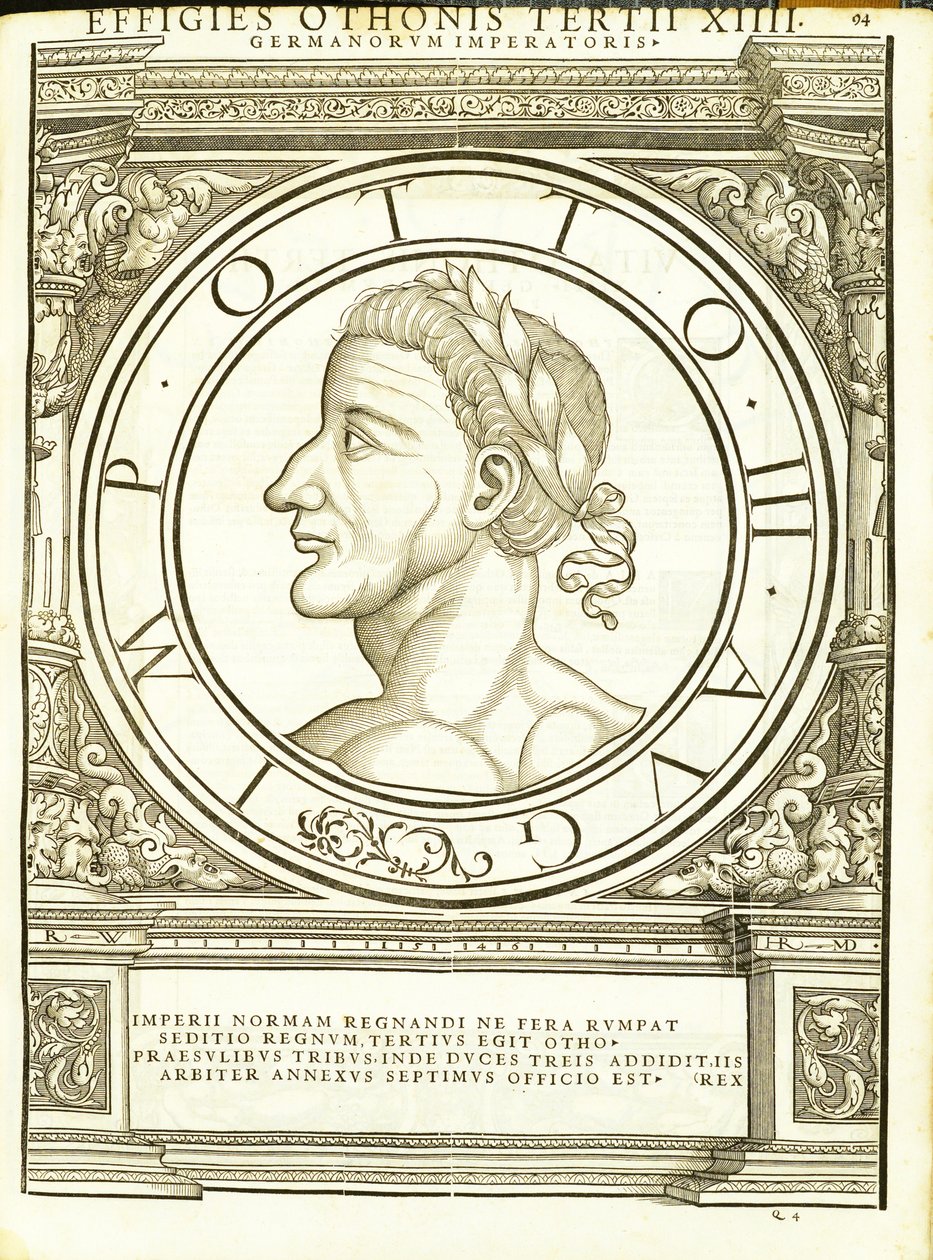 Otho III, illustration från "De romerska kejsarna i hela öst och väst" av Hans Rudolf Manuel Deutsch