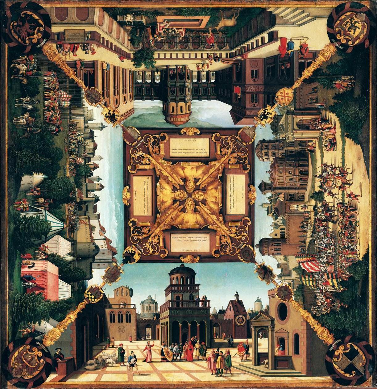 Davids berättelse, målad bordsskiva, 1534 av Hans Sebald Beham