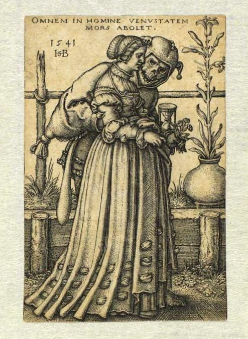 Woman accompanied by Death av Hans Sebald Beham