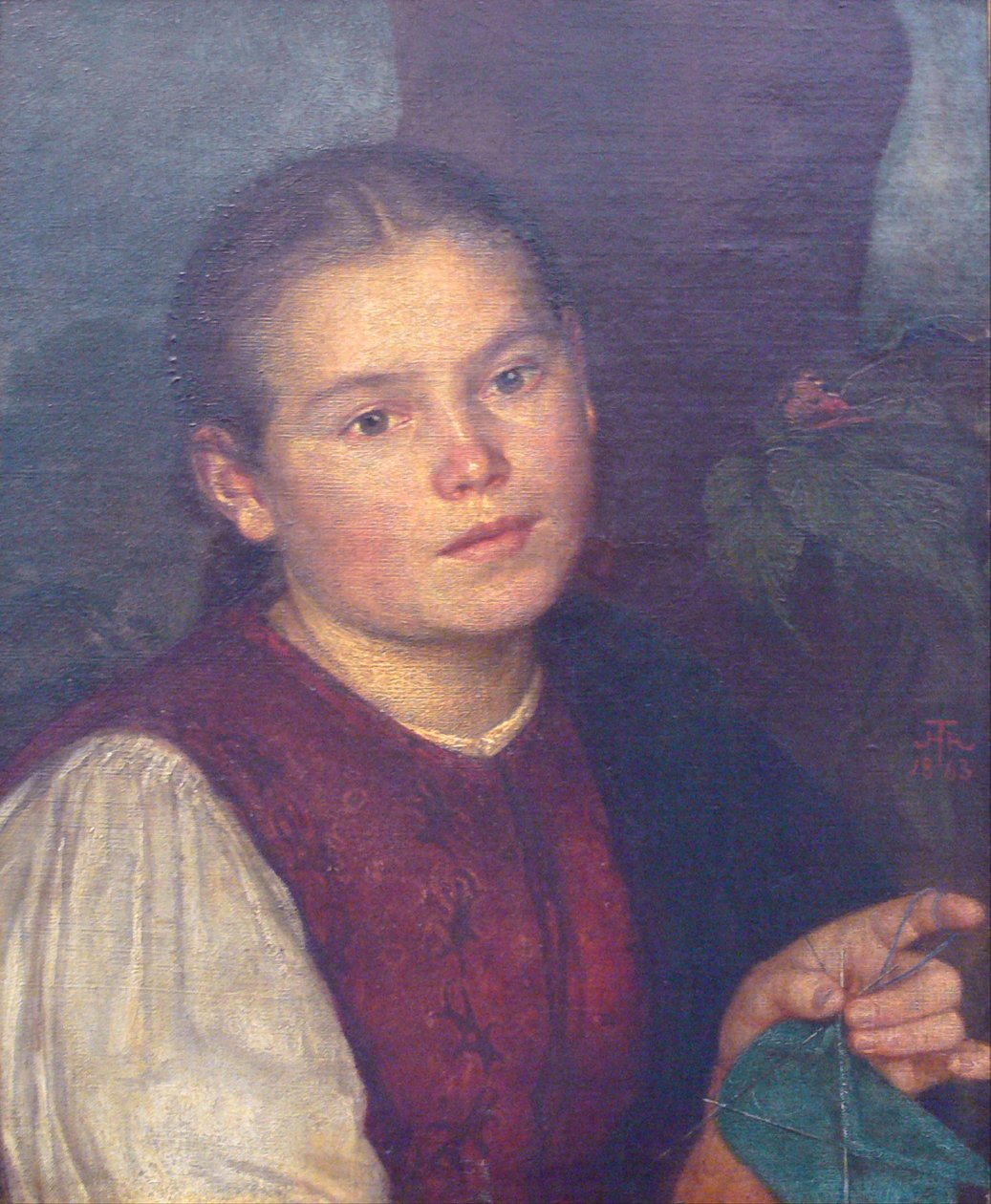  Bildnis der Schwester Agathen av Hans Thoma