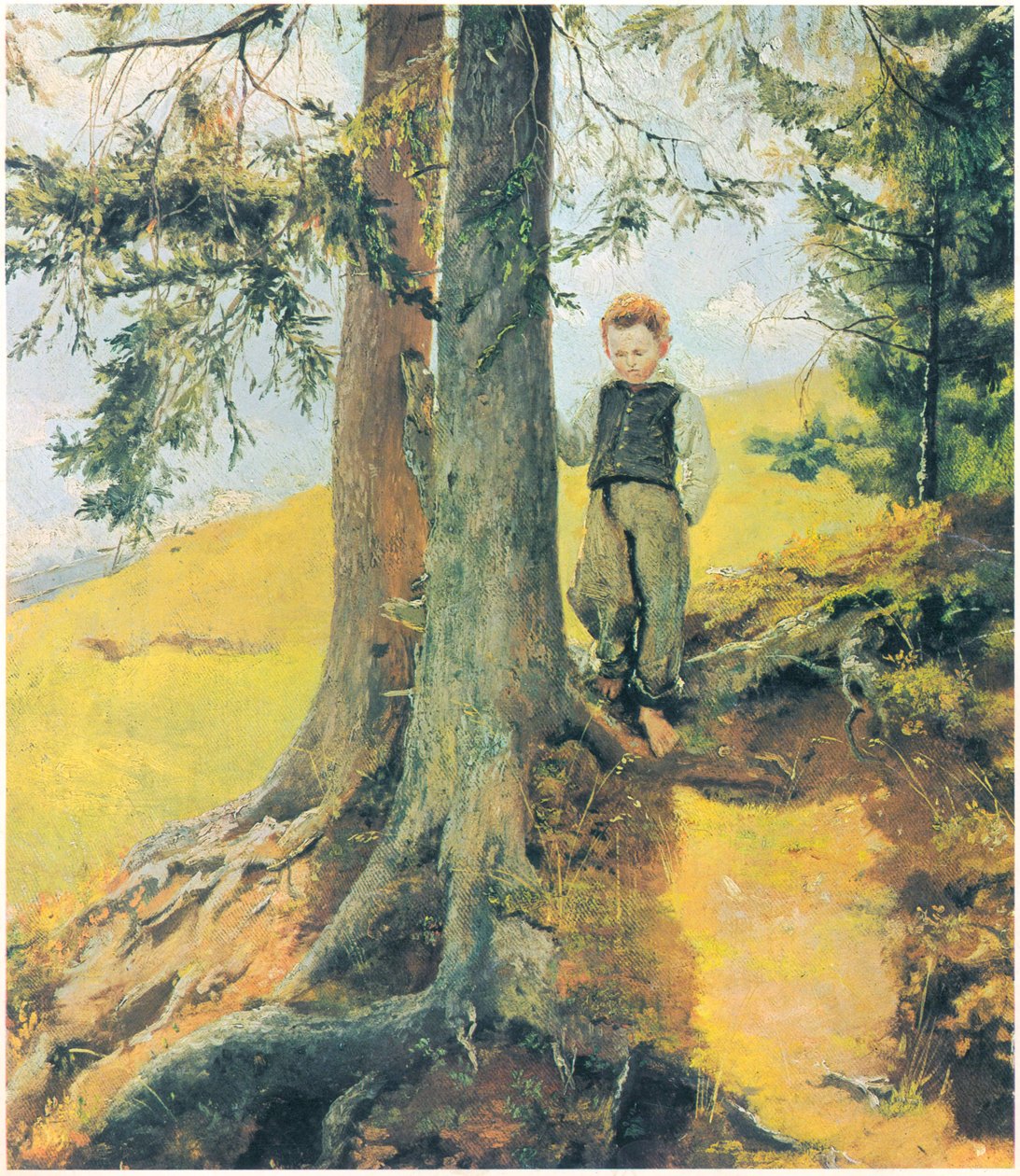Bauernjunge am Waldesrand av Hans Thoma