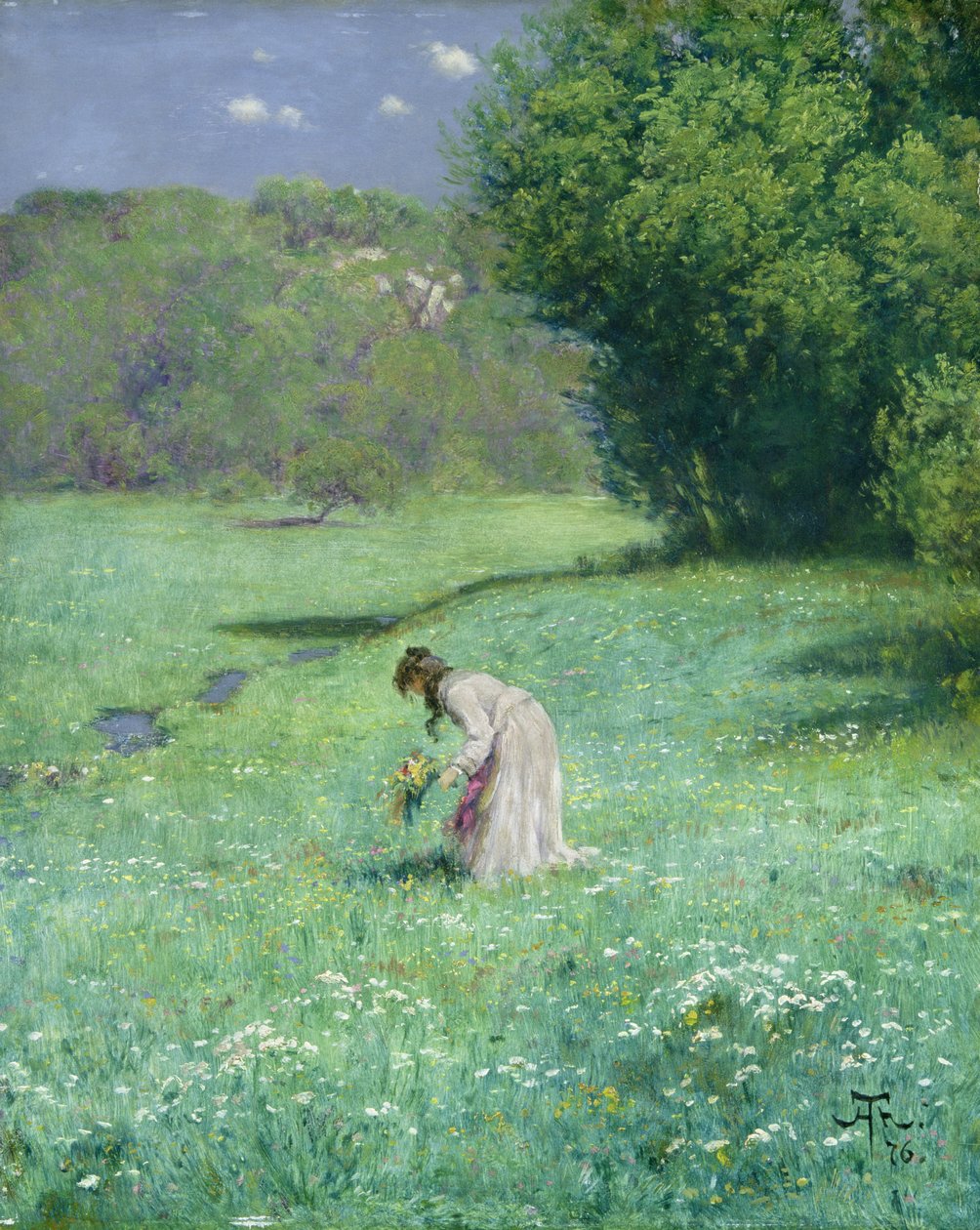 Trädgårdsäng, 1876 av Hans Thoma