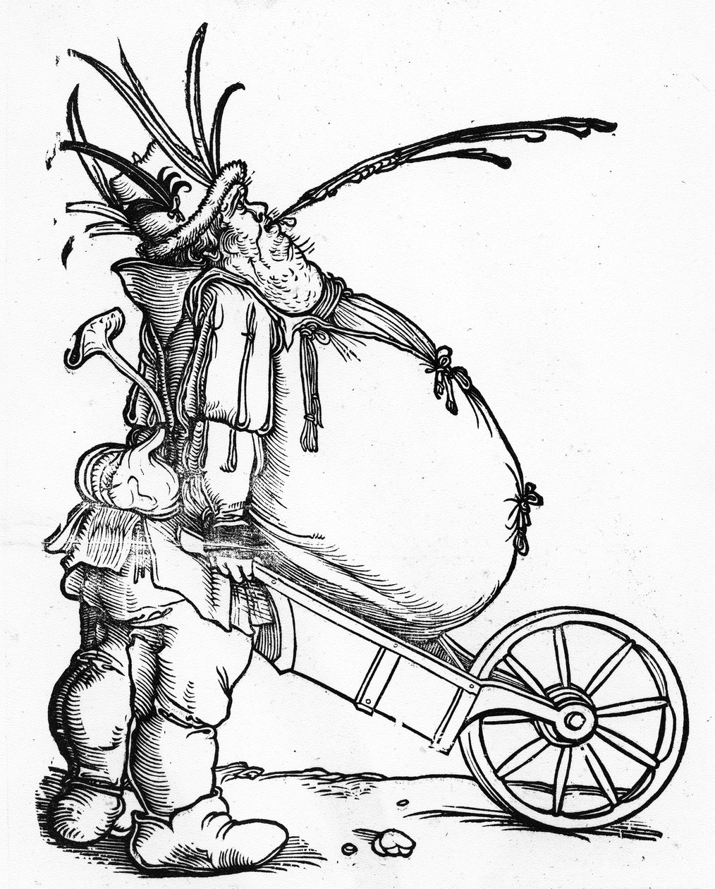 En tjock man och en skottkärra, c.1521 av Hans Weiditz