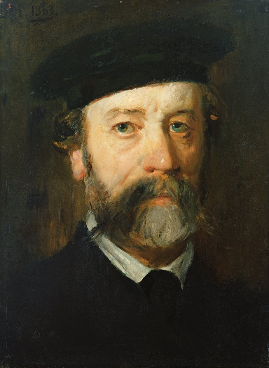 Porträtt av en man med skägg, 1863 av Hans von Marées
