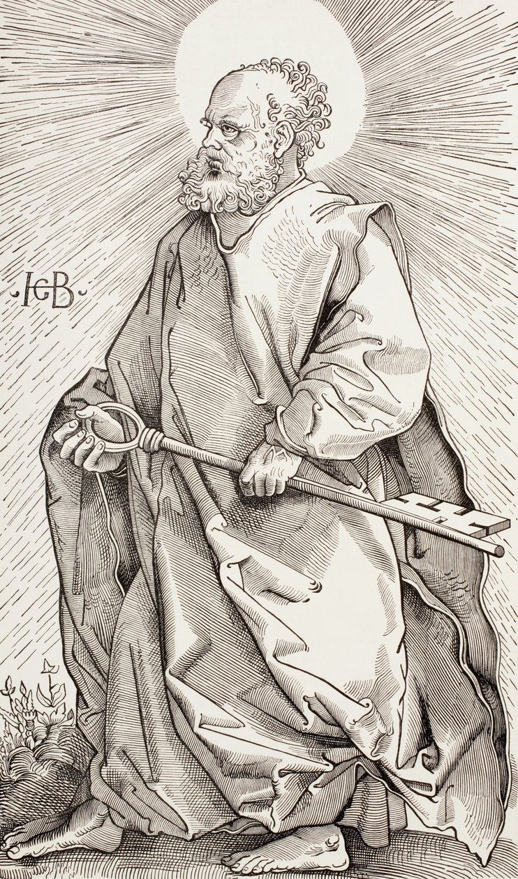 St Peter som håller i himmelrikets nycklar av Hans (after) Baldung Grien