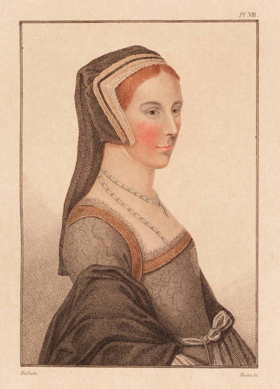Anne Cresacre, 15 år, Sir Thomas Mores avdelning, 1812 (gravyr) av Hans (after) Holbein the Younger