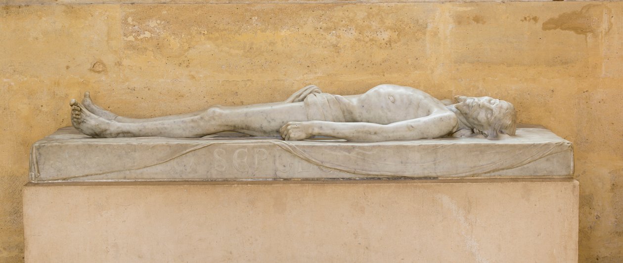 Kristus vid graven, kopia av H.Holbein. längs kusten av Chapel of the Invalides (1670), Paris (fotografi) av Hans (after) Holbein the Younger