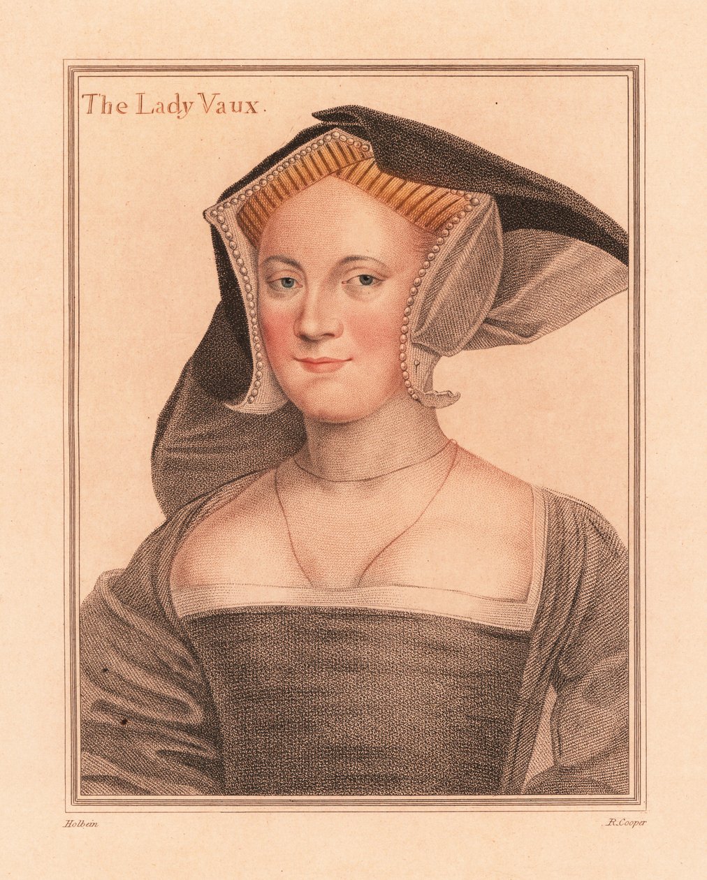 エリザベス・チェイニー、レディ・ヴォー、1812年（彫刻）スウェーデン語 av Hans (after) Holbein the Younger