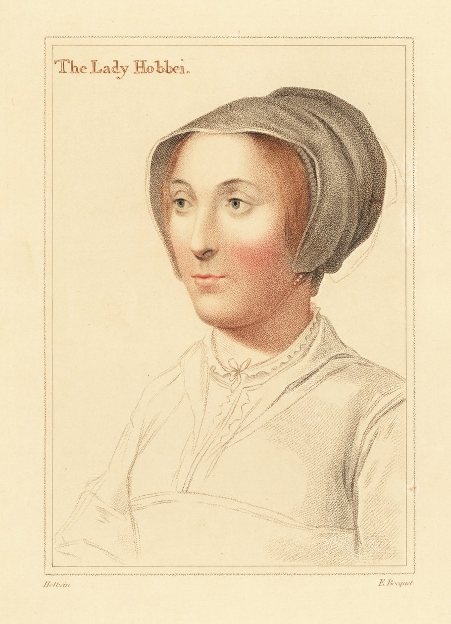 Elizabeth Cooke eller Elizabeth Stonor., 1812 (gravyr) av Hans (after) Holbein the Younger