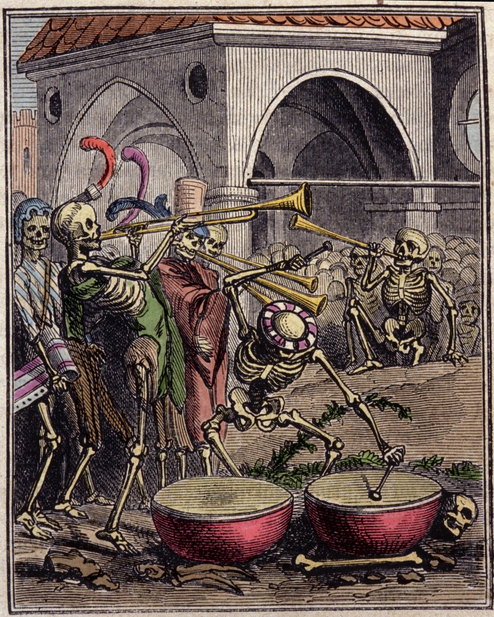 Gravyr av en "Dances macabre" av Hans Holbein den unge (1497-1543). av Hans (after) Holbein the Younger