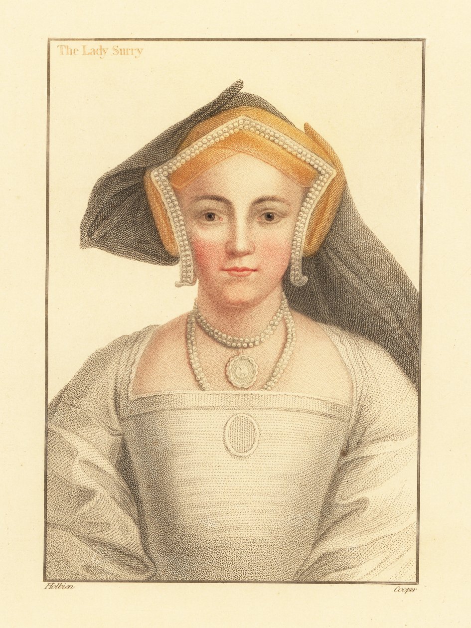Frances Howard, grevinna av Surrey, 1812 (gravyr) av Hans (after) Holbein the Younger