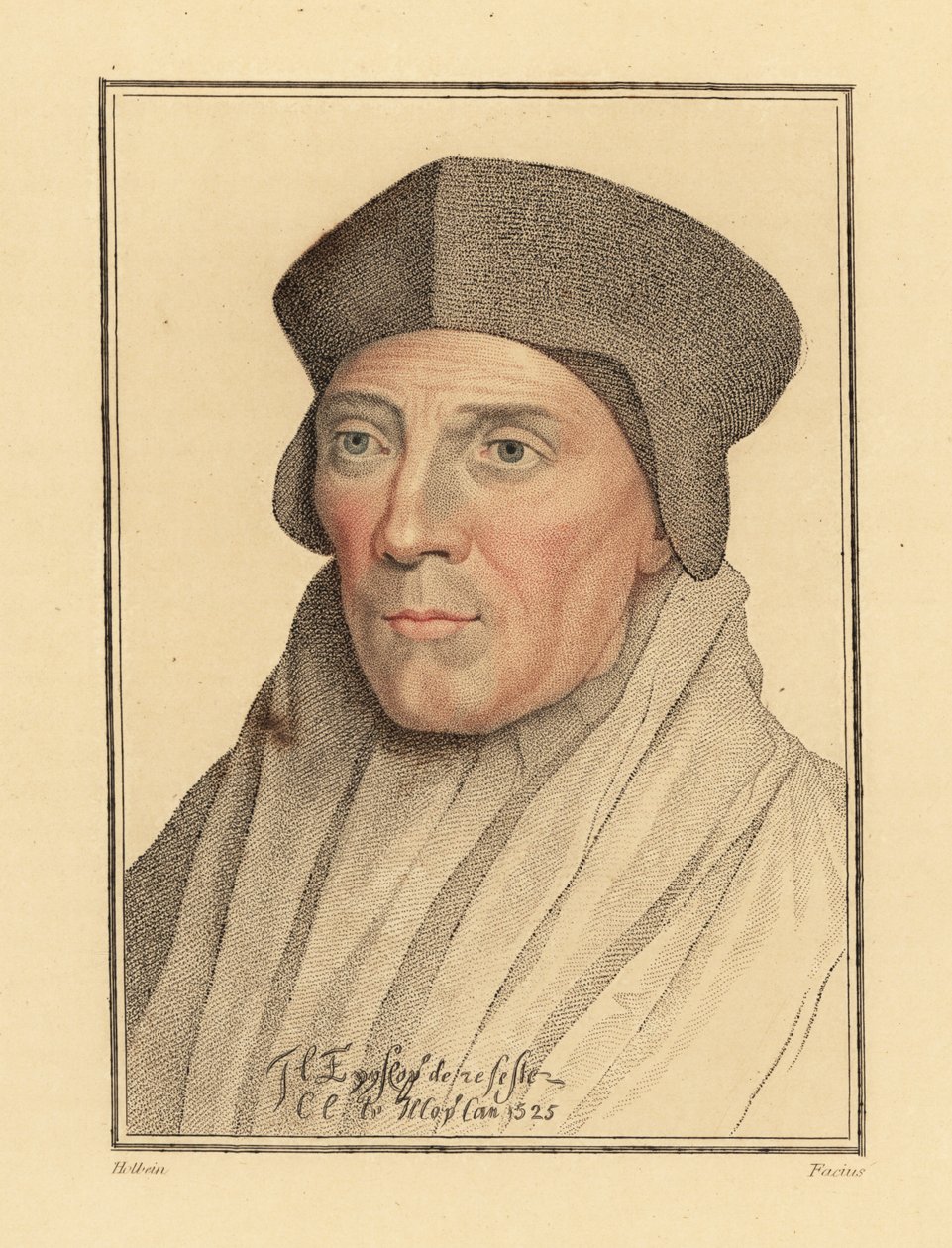 John Fisher, biskop av Rochester (1469-1535). ,1812 (gravyr) av Hans (after) Holbein the Younger